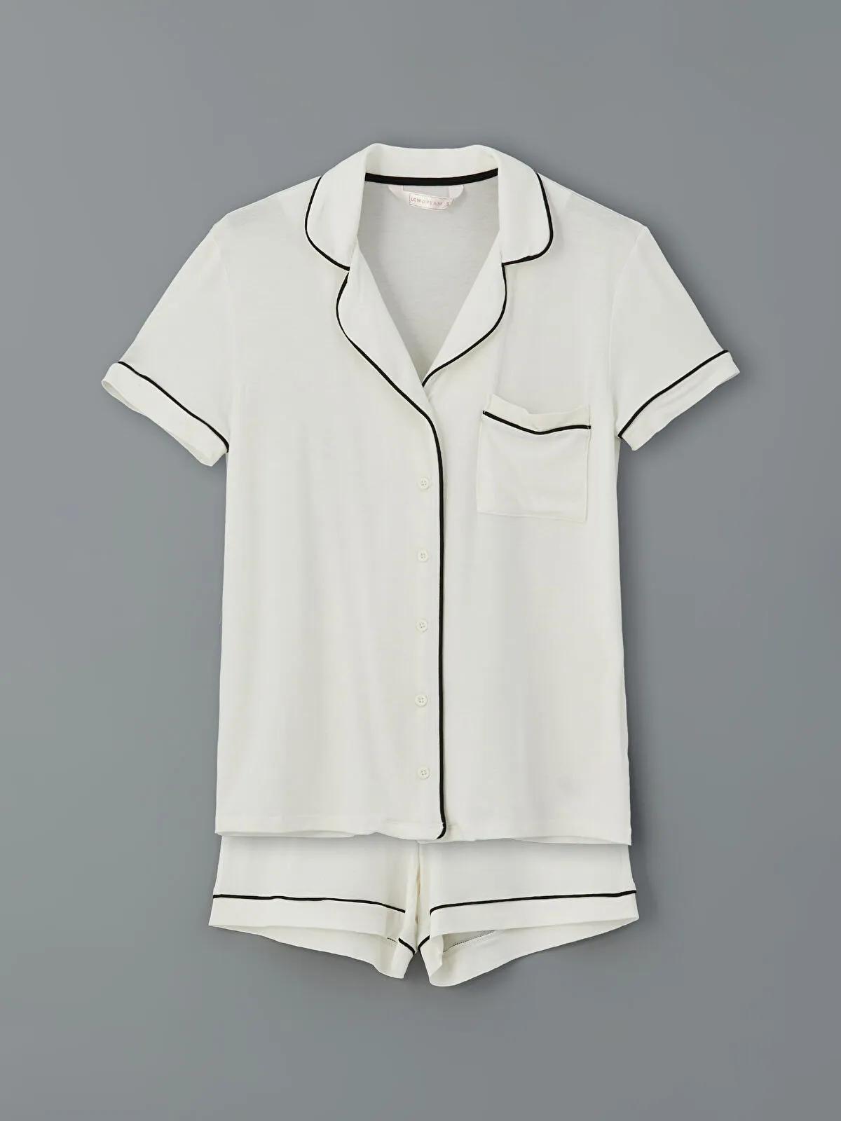 Collared Neck Pajama Set