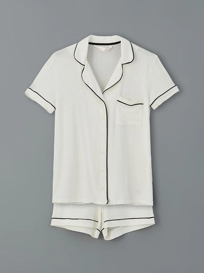 Collared Neck Pajama Set