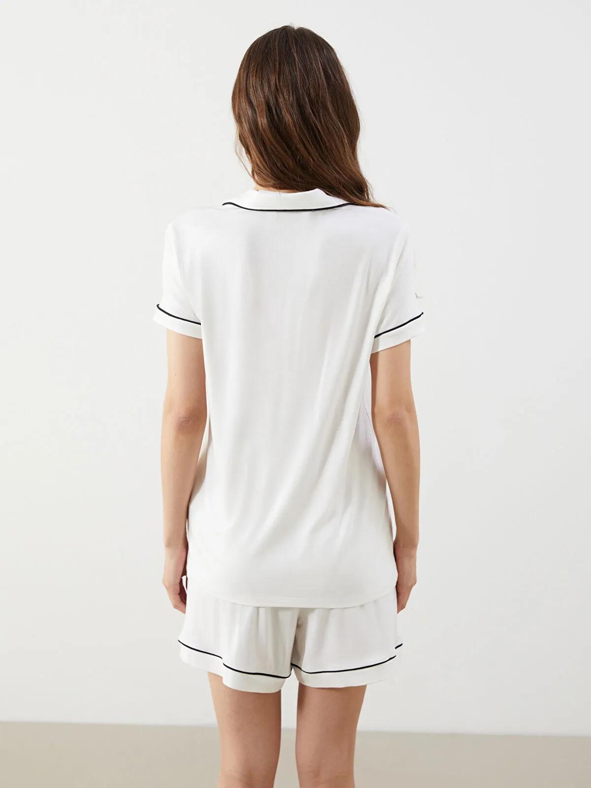 Collared Neck Pajama Set