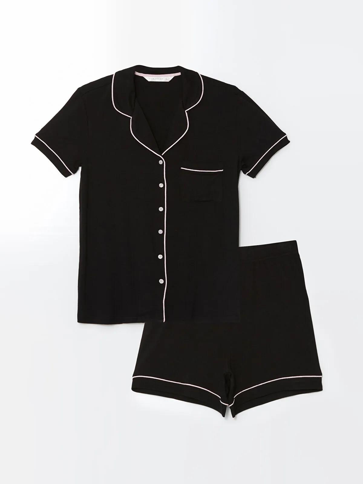 Collared Neck Pajama Set