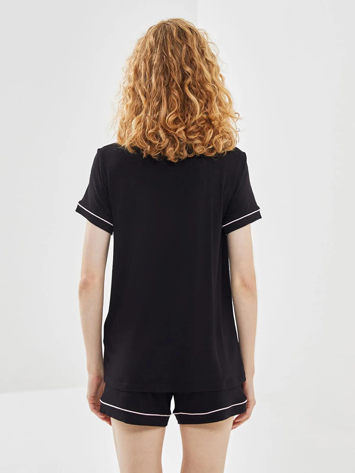 Collared Neck Pajama Set