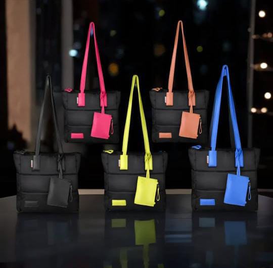 Puffer Medium Size Tote Bag With Wallet - Black