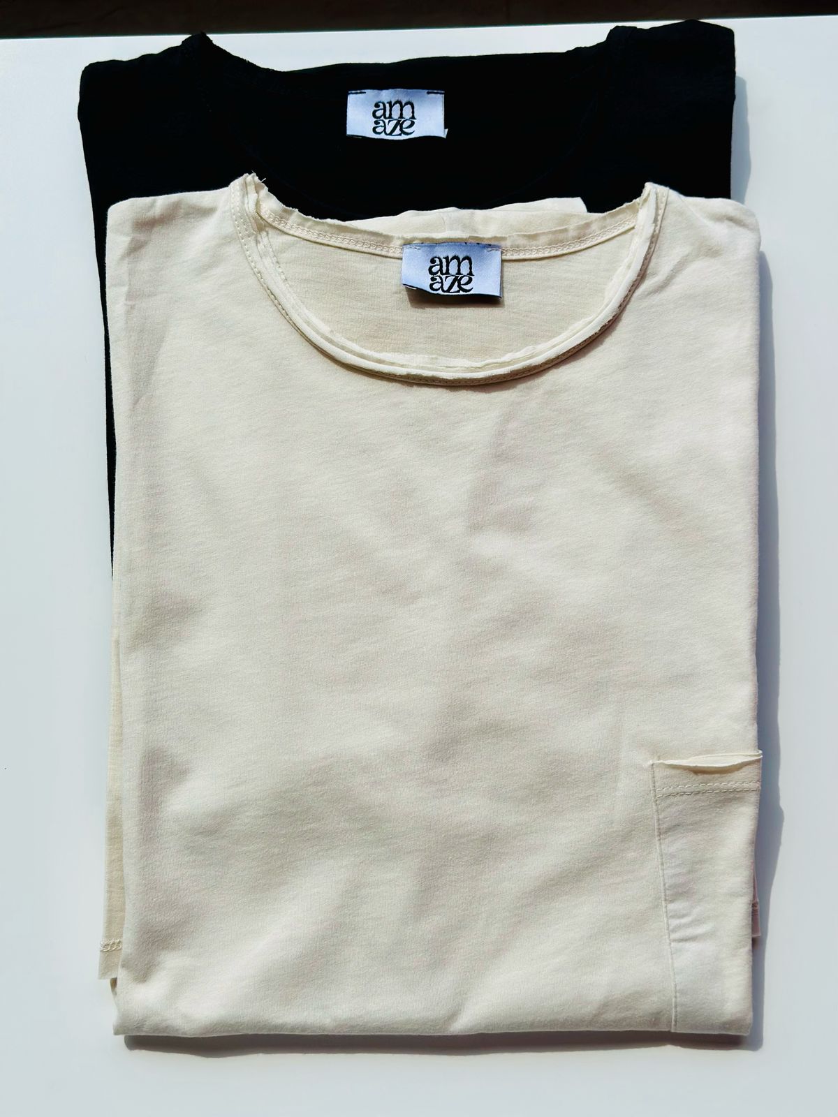 Cotton Oversized High Low Unfinished Edge Tee