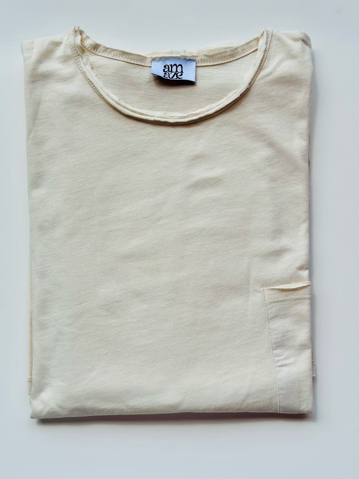 Cotton Oversized High Low Unfinished Edge Tee