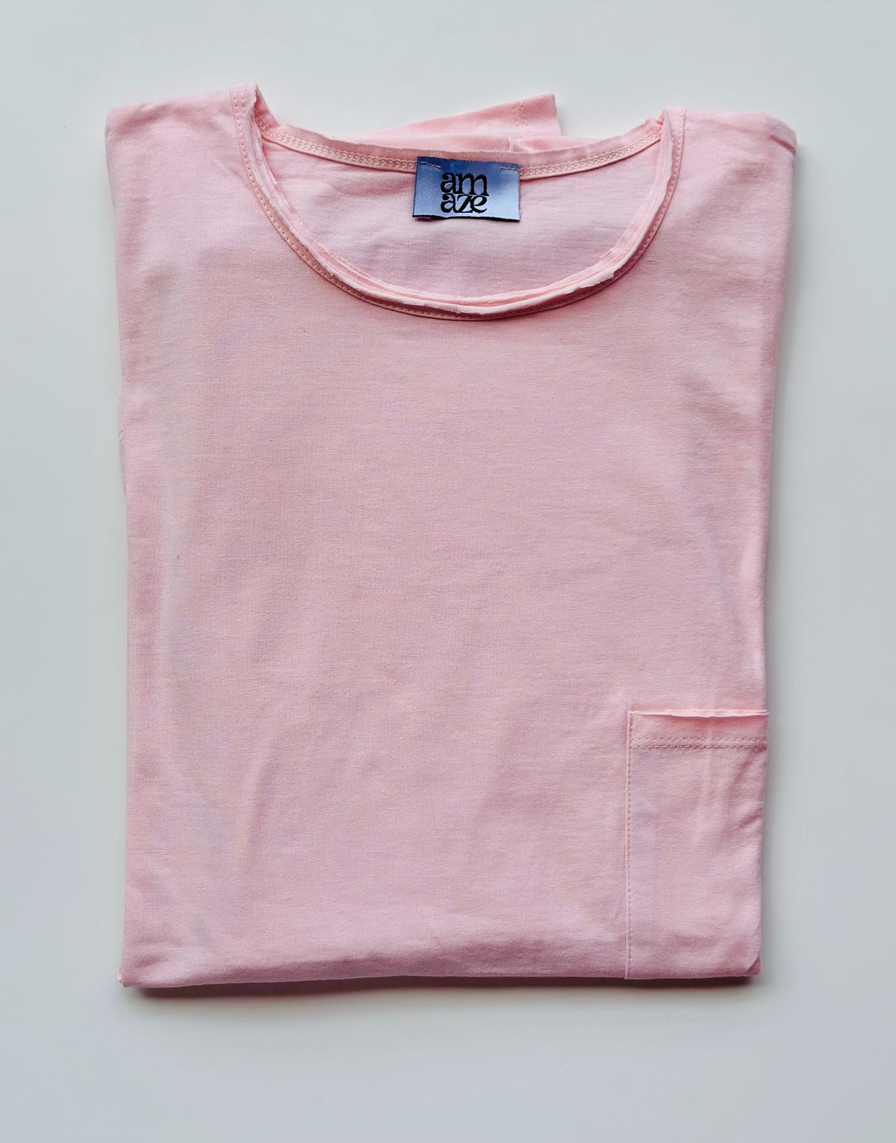 Cotton Oversized High Low Unfinished Edge Tee