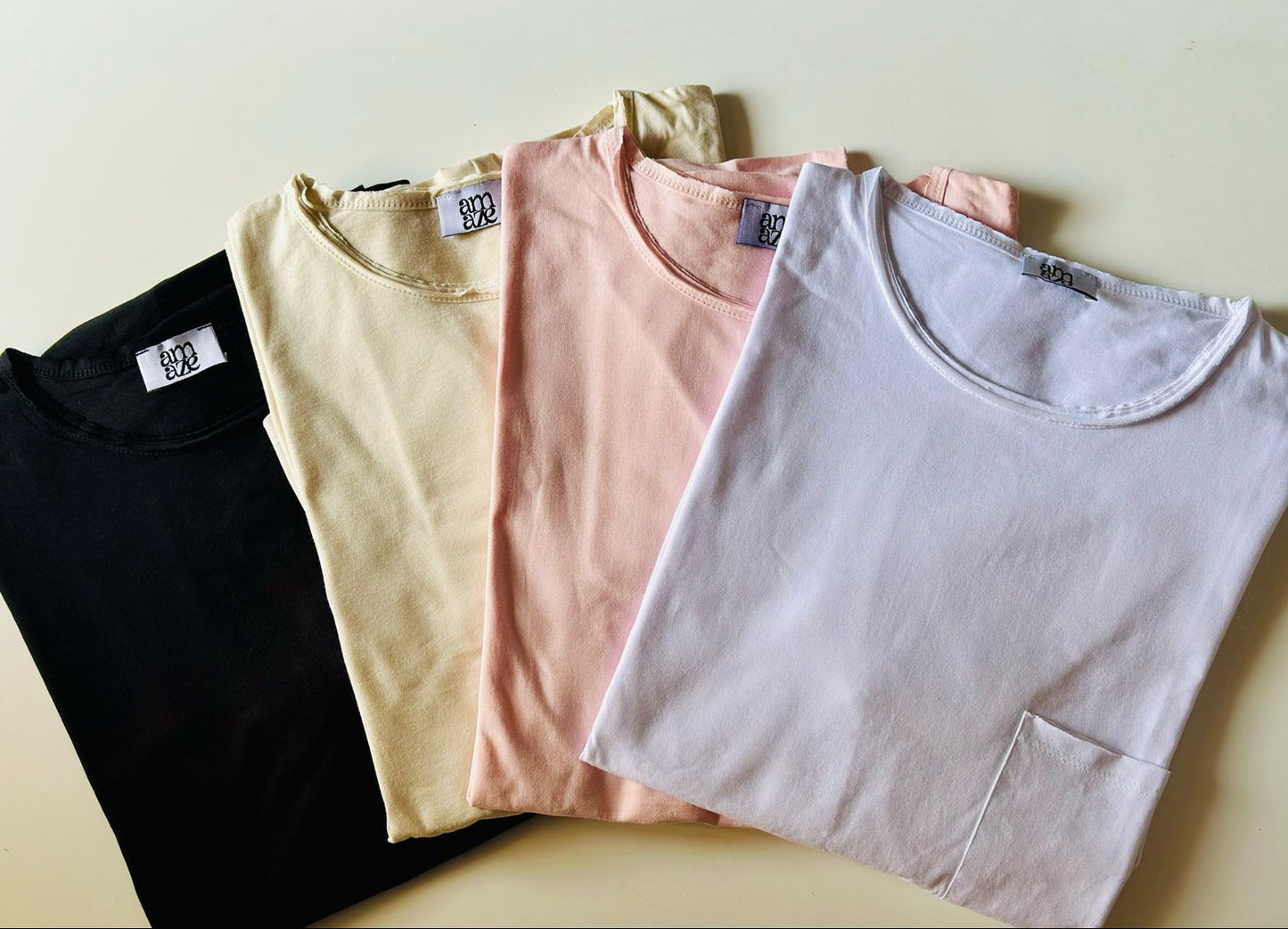 Cotton Oversized High Low Unfinished Edge Tee