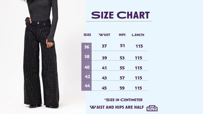 Denim Strass Pants - Black