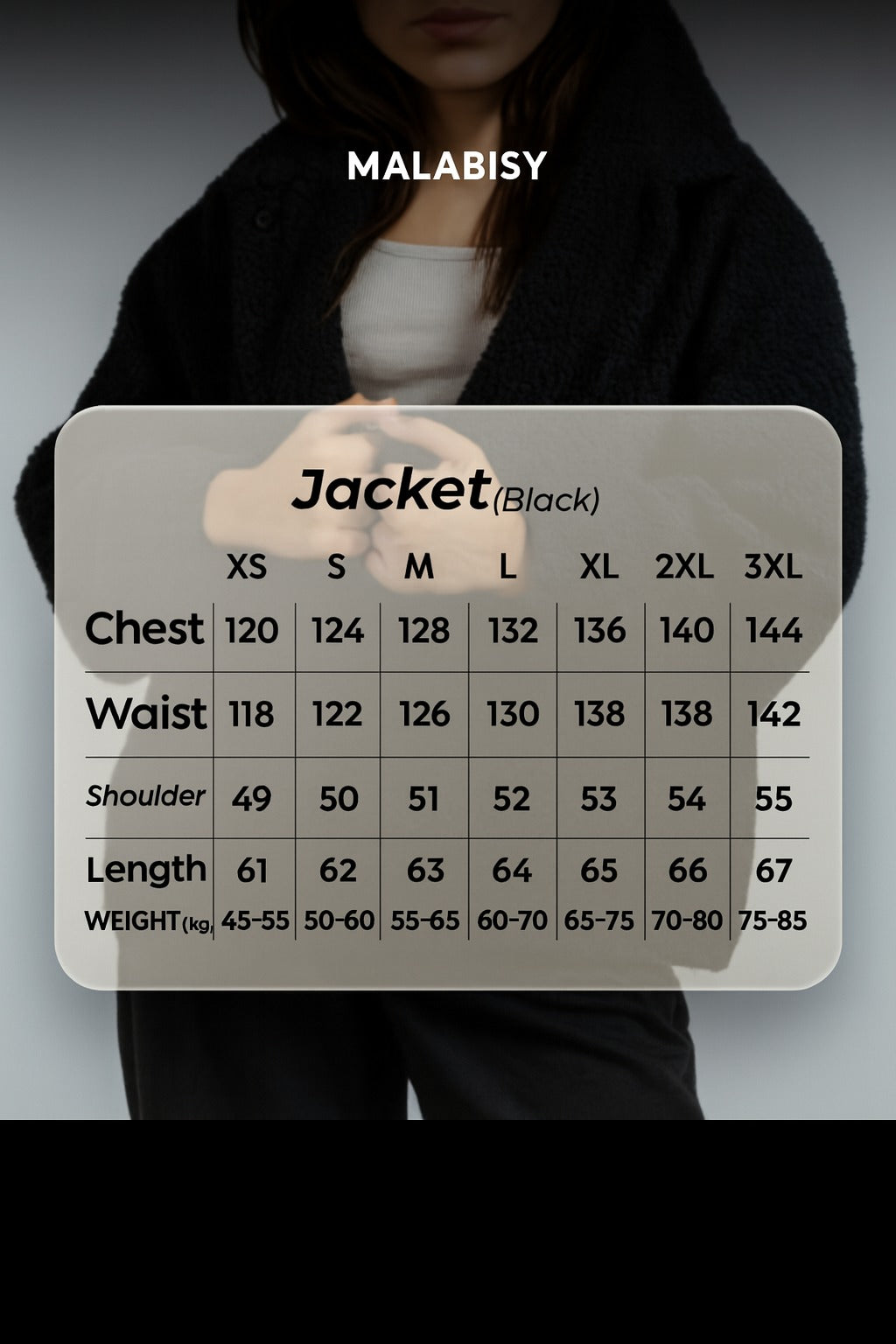 Teddy Fur Zip Jacket – Black