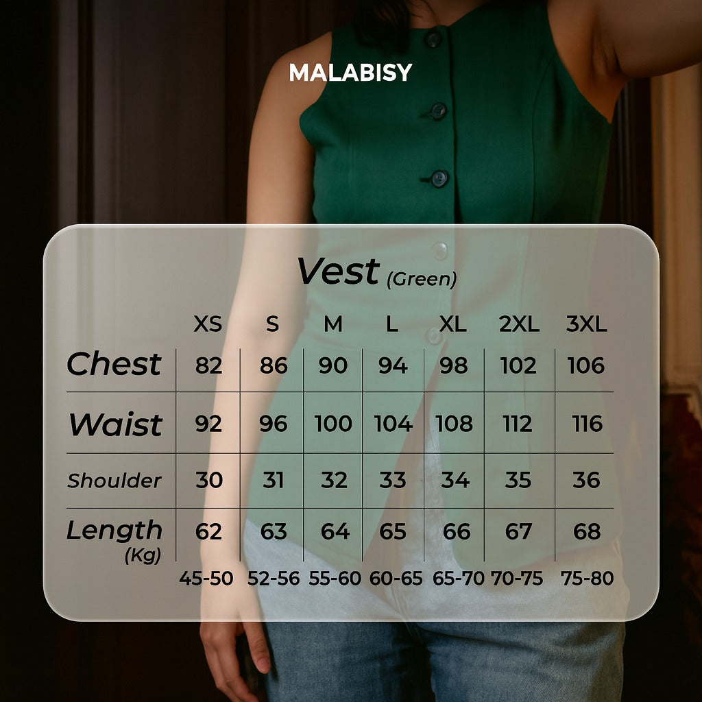 Suede Solid Button Vest – Green