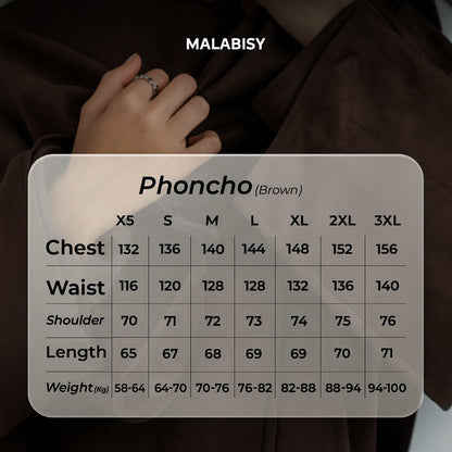 Suede Solid Poncho – Brown