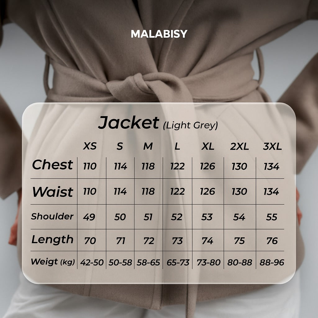 Wool Belted Jacket – Light Grey