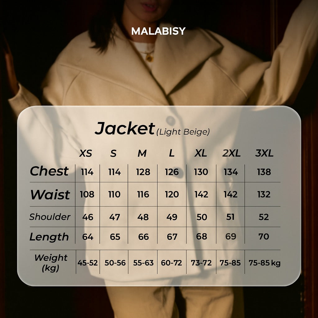 Wool Solid Button Jacket – Light Beige