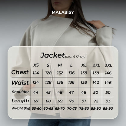 Wool Asymmetric Button Jacket – Light Grey