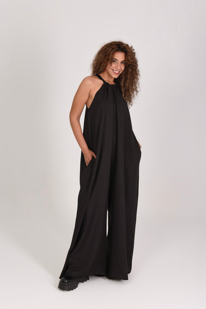 Linen Minimalist Wide Leg Jumpsuit