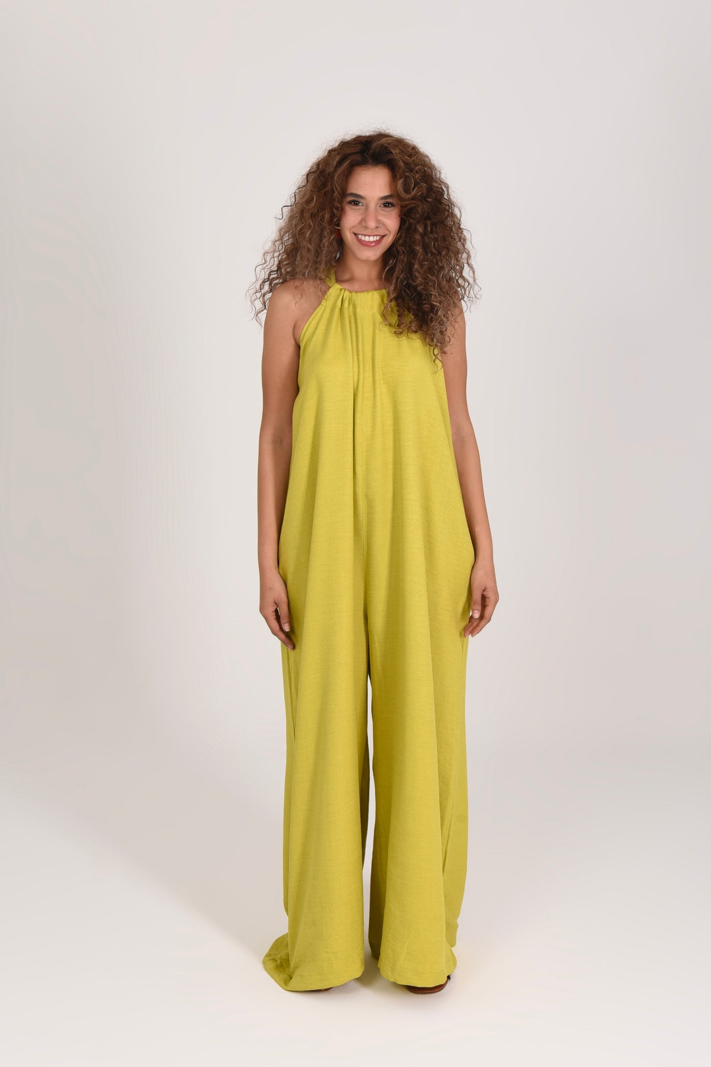 Linen Minimalist Wide Leg Jumpsuit