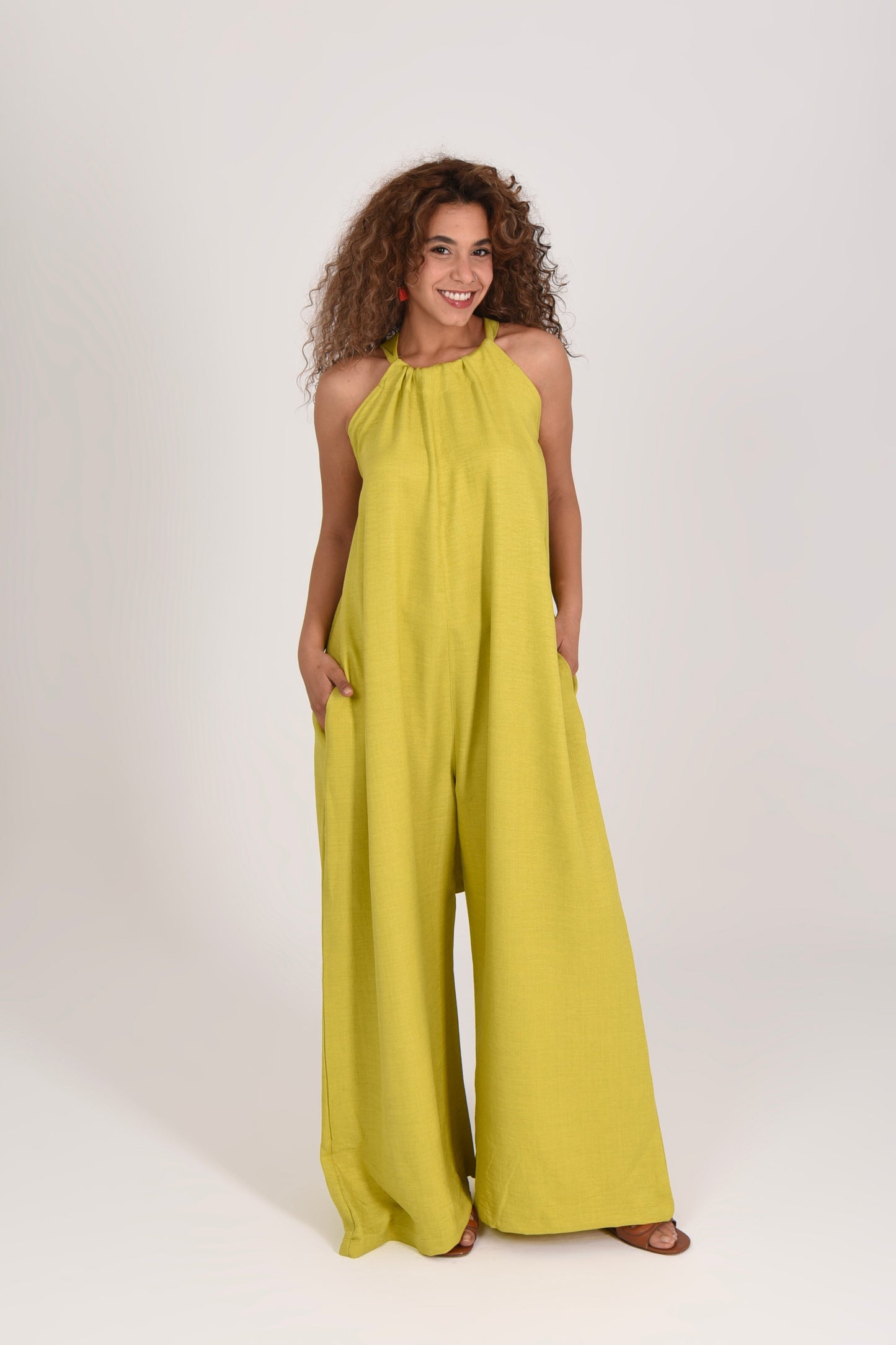 Linen Minimalist Wide Leg Jumpsuit