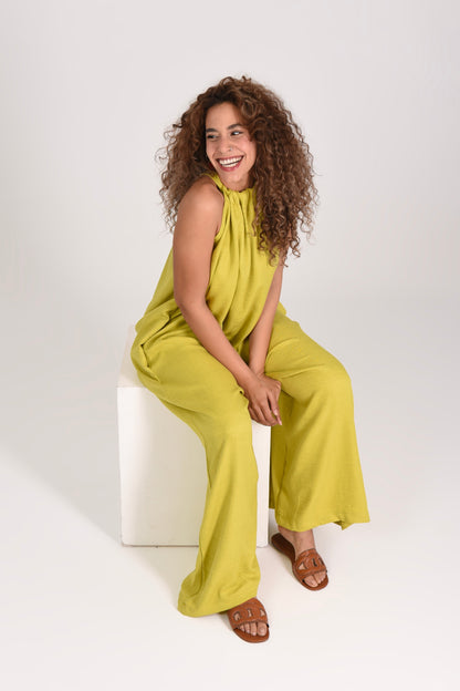 Linen Minimalist Wide Leg Jumpsuit