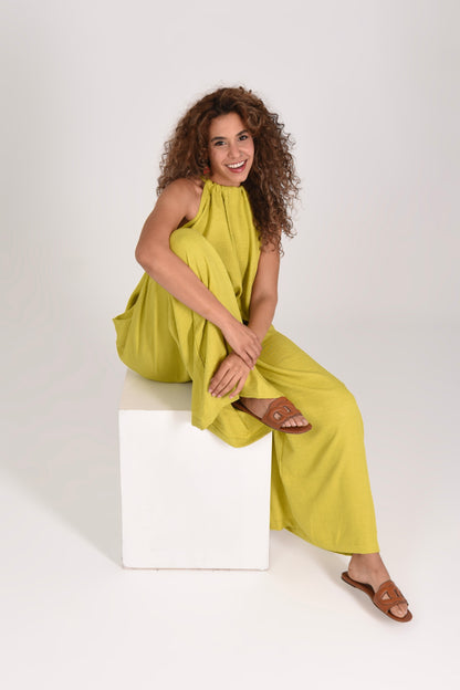 Linen Minimalist Wide Leg Jumpsuit