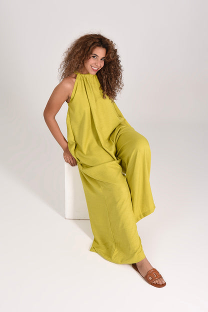 Linen Minimalist Wide Leg Jumpsuit