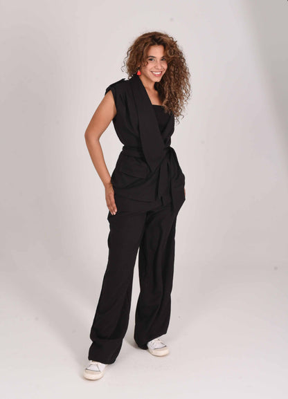 Soft Blended Linen Belted set