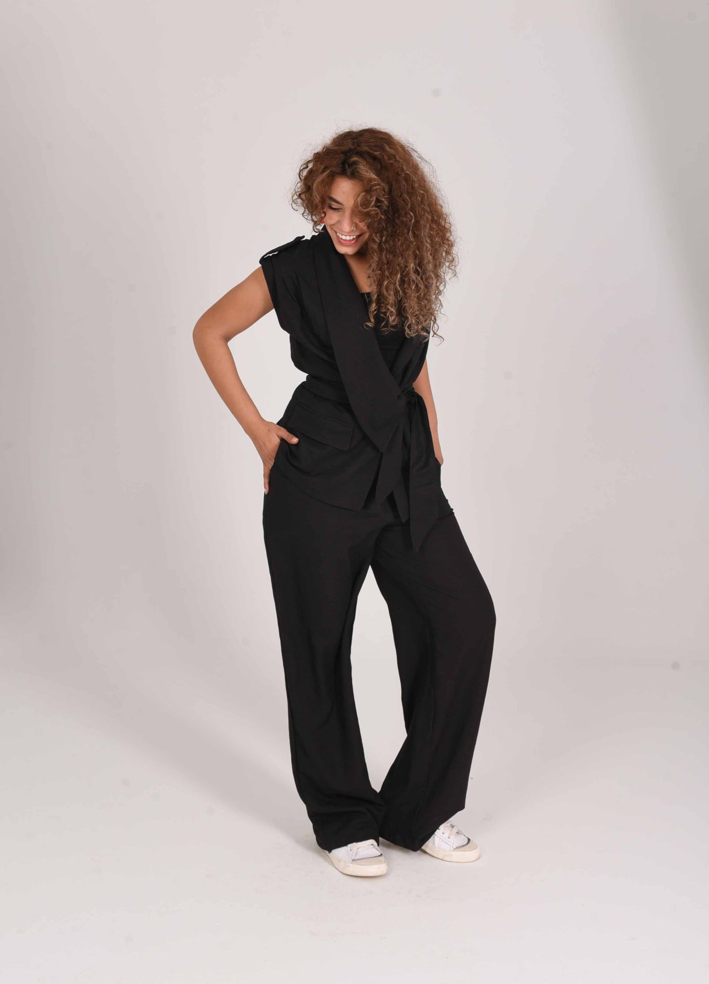 Soft Blended Linen Belted set