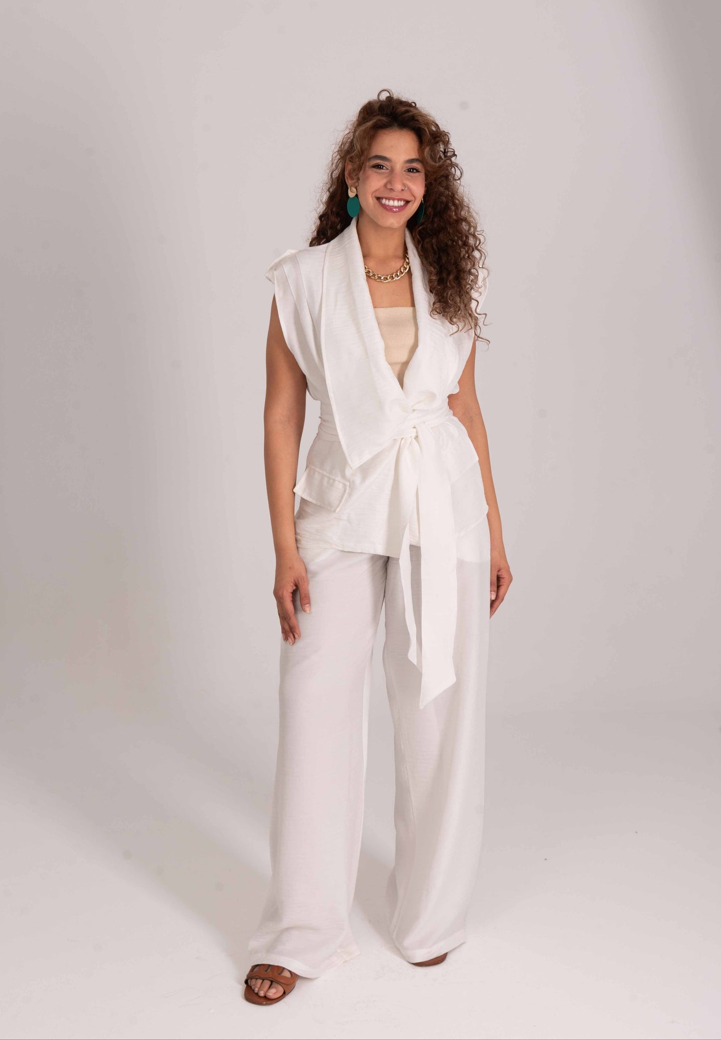 Soft Blended Linen Belted set