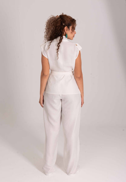Soft Blended Linen Belted set