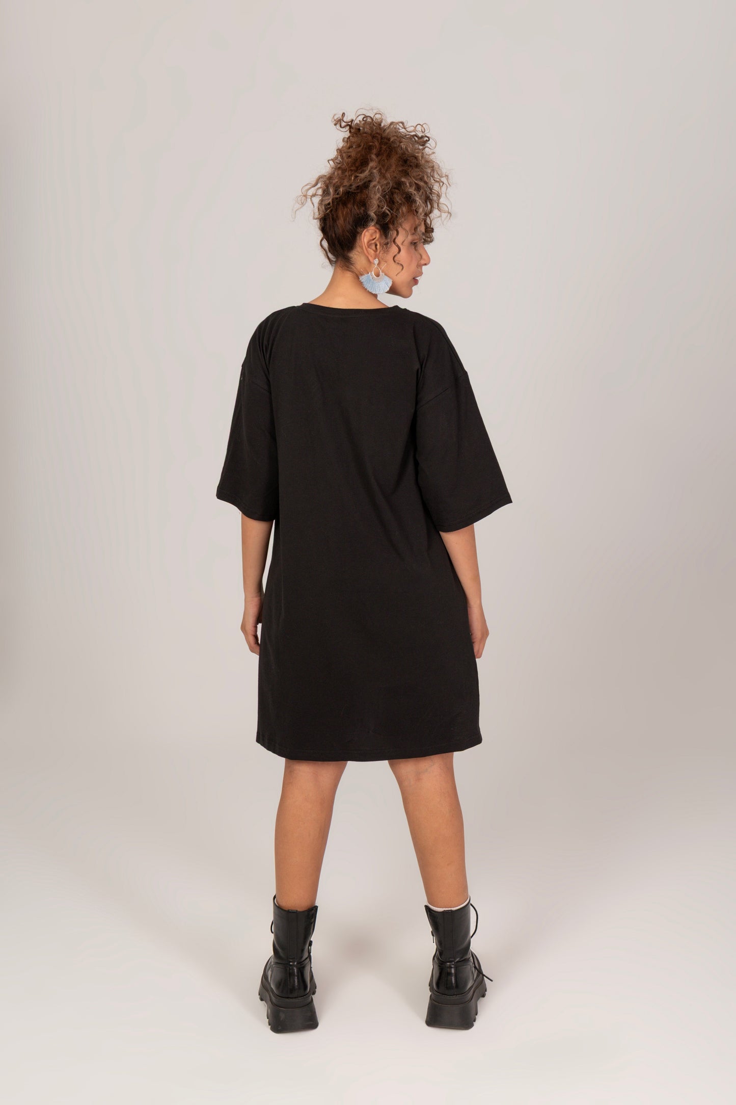 Cotton Oversized High Low Unfinished Edge Tee