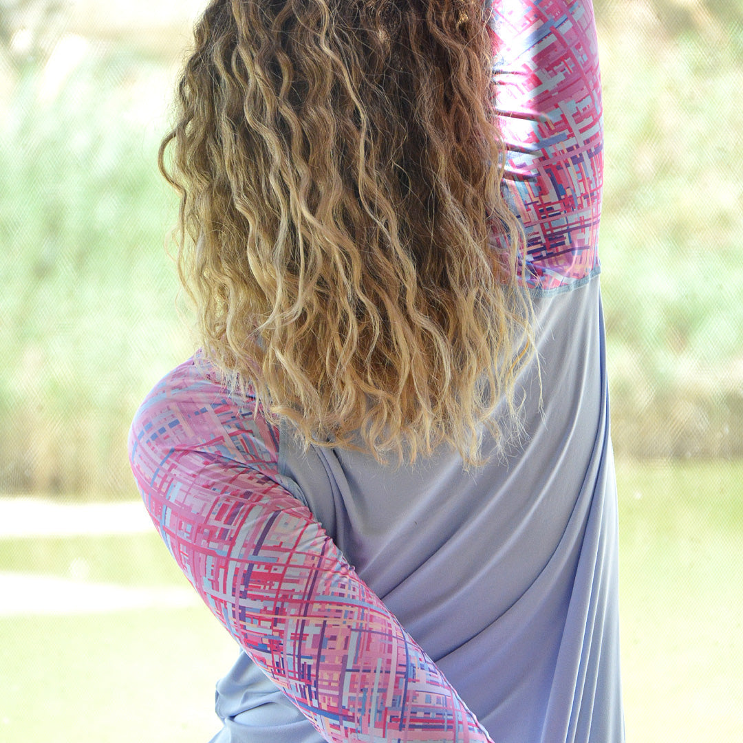 Poly-Spandex Printed 2-Piece Sports Set – Multicolor