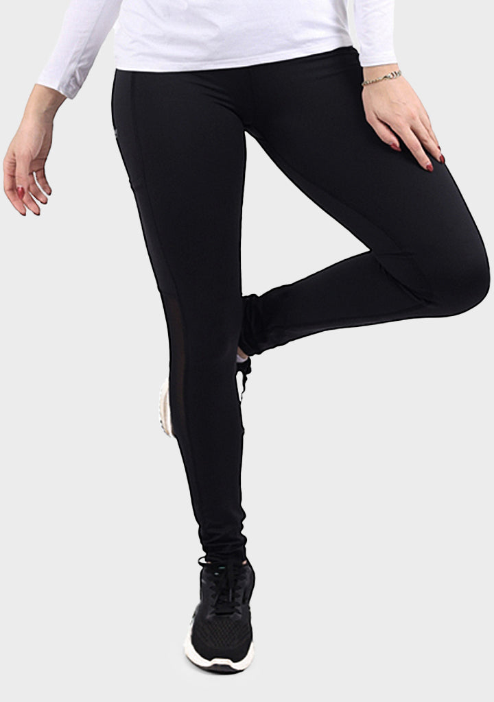Poly-Spandex High-Waist Sports Leggings – Black