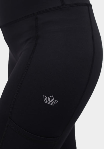 Poly-Spandex High-Waist Sports Leggings – Black