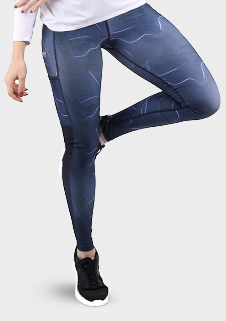 Poly-Spandex High-Waist Sports Leggings – Multicolor