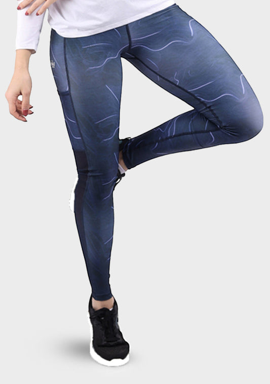 Poly-Spandex High-Waist Sports Leggings – Multicolor