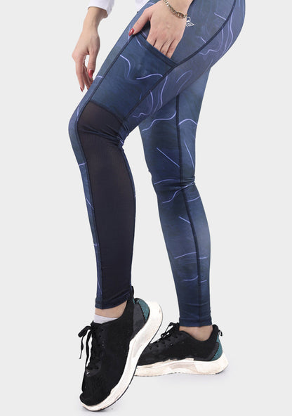 Poly-Spandex High-Waist Sports Leggings – Multicolor