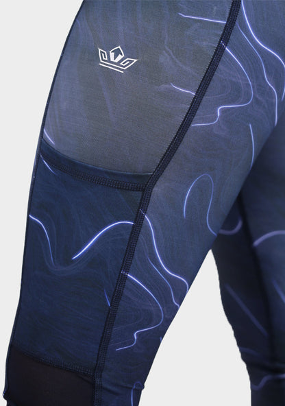 Poly-Spandex High-Waist Sports Leggings – Multicolor