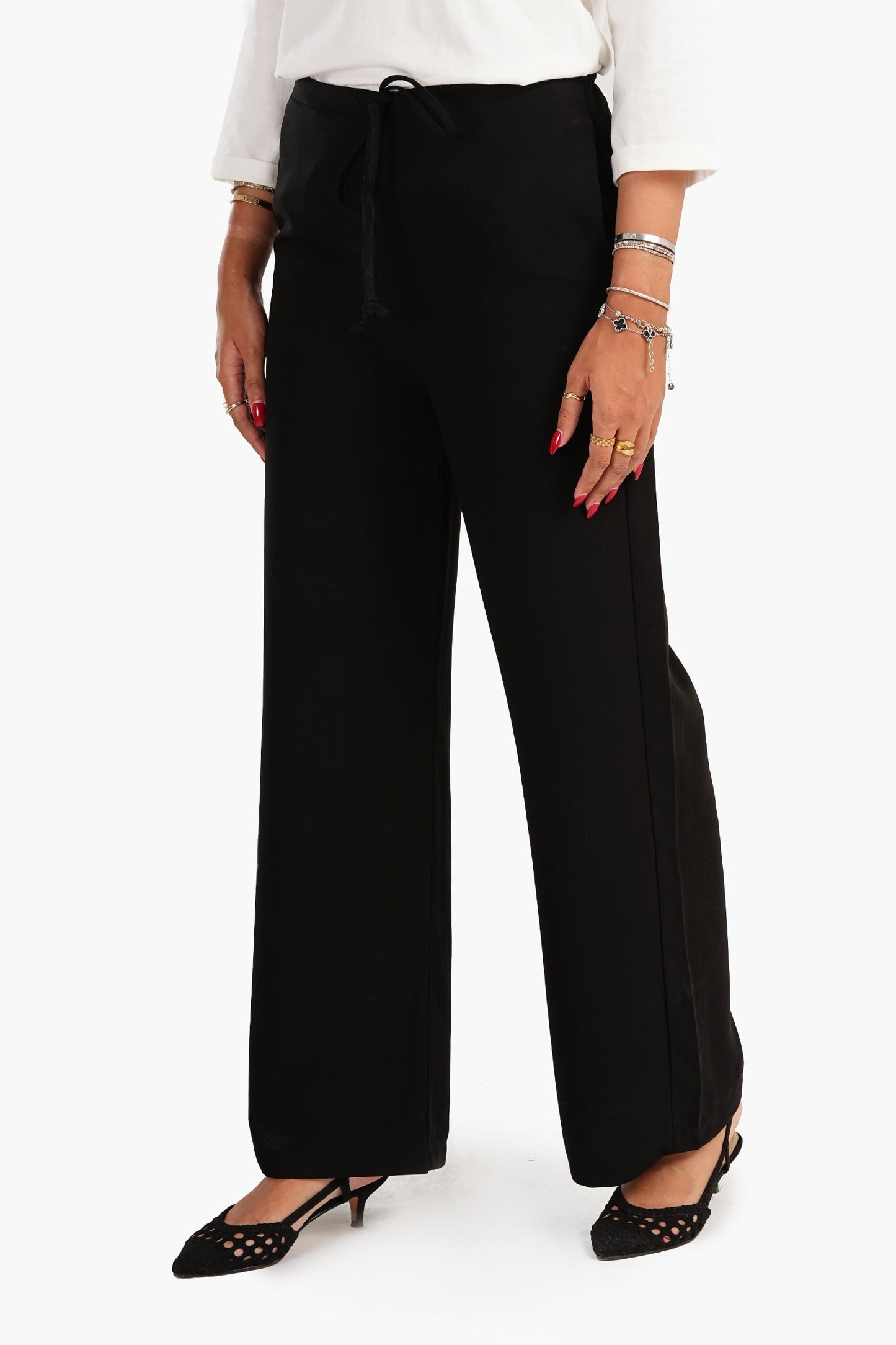 Crepe Straight Cut Pants