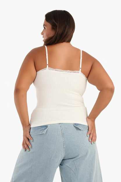 Microfiber Sleeveless Top with Lace