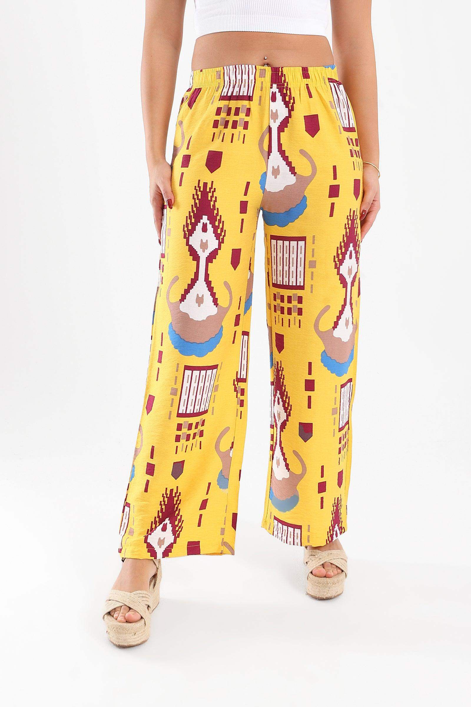 Colorful Boho Print Pants - Carina - ÙƒØ§Ø±ÙŠÙ†Ø§