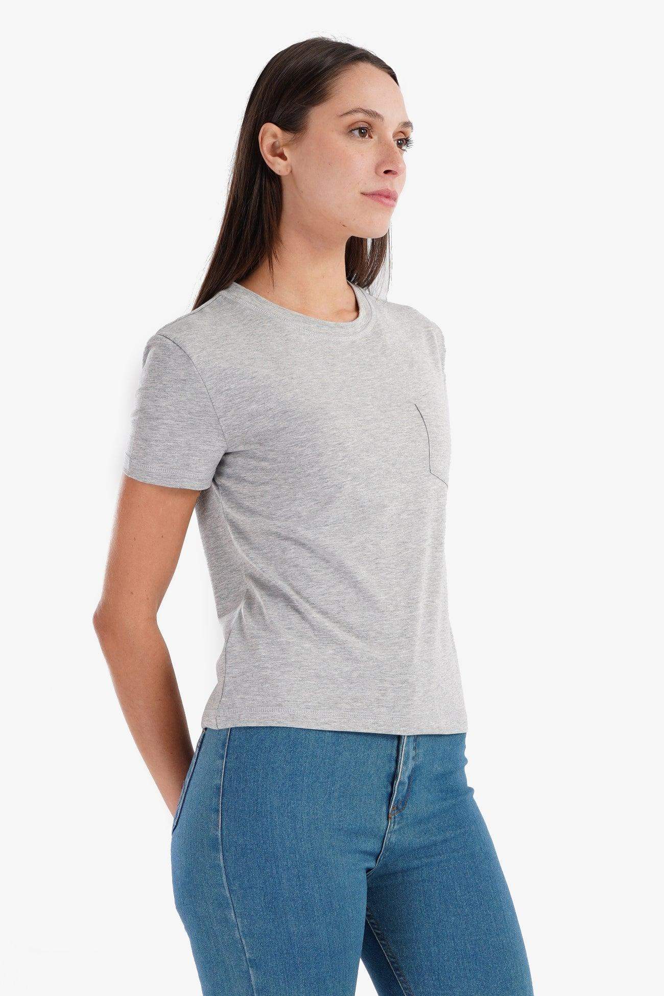 Cotton T-Shirt with Chest Pocket - Carina - ÙƒØ§Ø±ÙŠÙ†Ø§