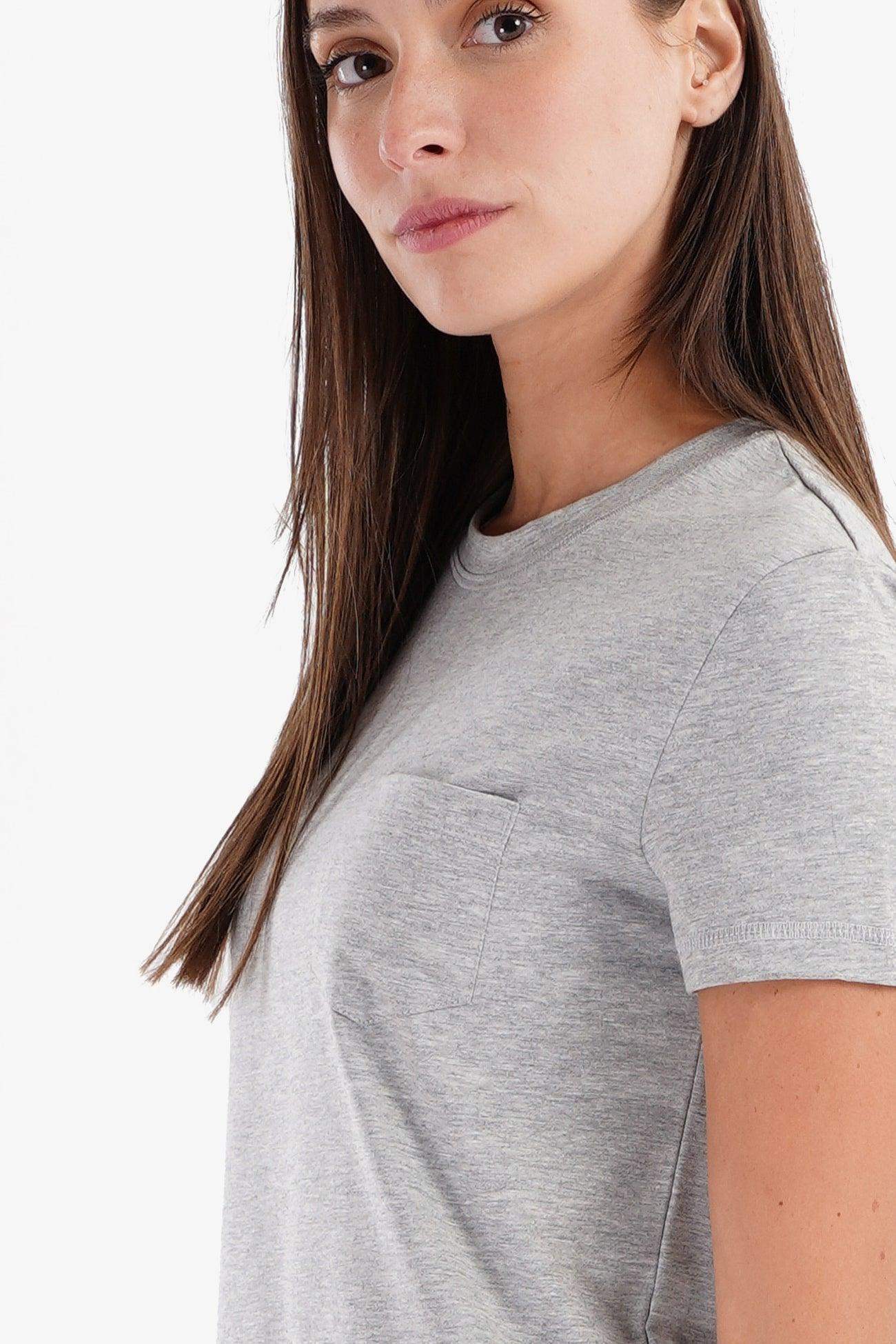 Cotton T-Shirt with Chest Pocket - Carina - ÙƒØ§Ø±ÙŠÙ†Ø§