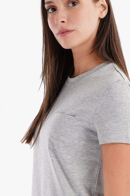 Cotton T-Shirt with Chest Pocket - Carina - ÙƒØ§Ø±ÙŠÙ†Ø§