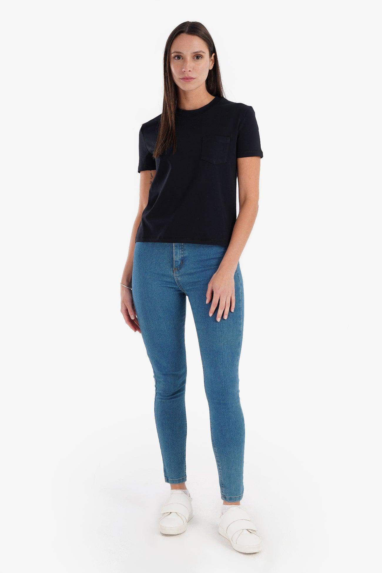 Cotton T-Shirt with Chest Pocket - Carina - ÙƒØ§Ø±ÙŠÙ†Ø§