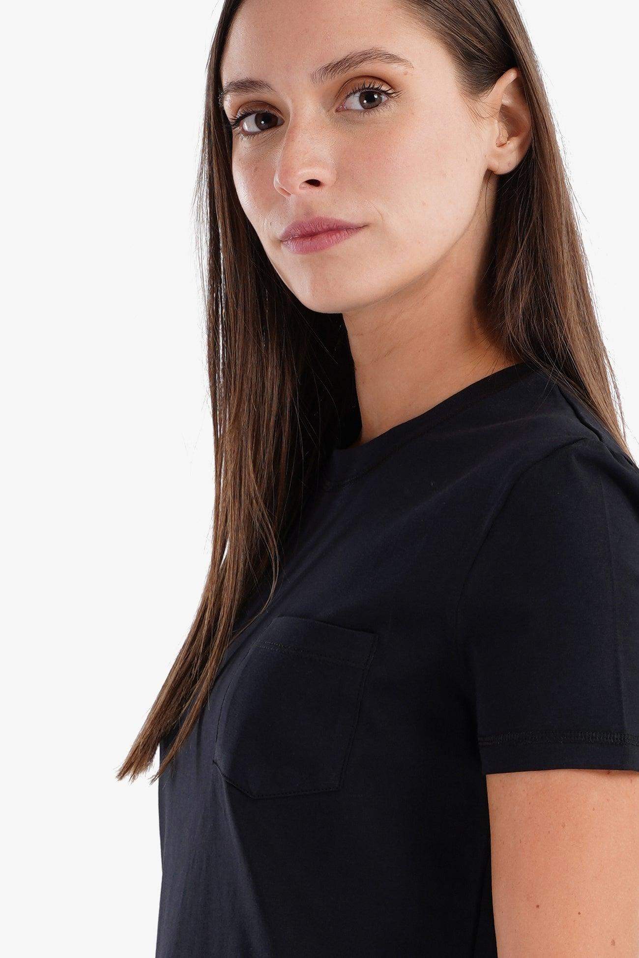 Cotton T-Shirt with Chest Pocket - Carina - ÙƒØ§Ø±ÙŠÙ†Ø§