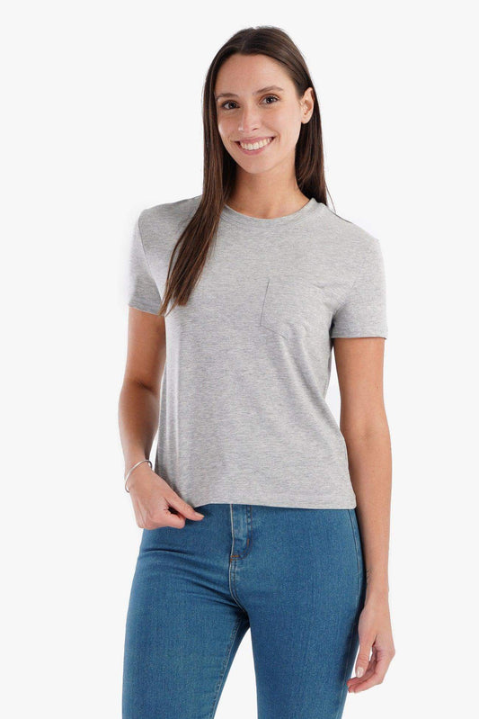 Cotton T-Shirt with Chest Pocket - Carina - ÙƒØ§Ø±ÙŠÙ†Ø§