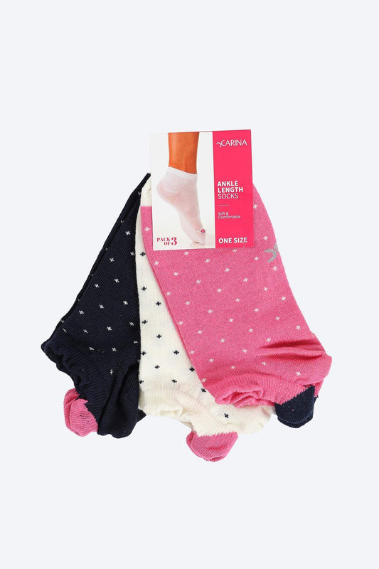 Dotted Colored Socks - 3 Pairs - Carina - ÙƒØ§Ø±ÙŠÙ†Ø§