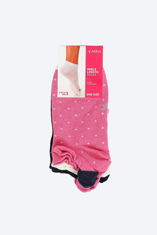 Dotted Colored Socks - 3 Pairs - Carina - ÙƒØ§Ø±ÙŠÙ†Ø§