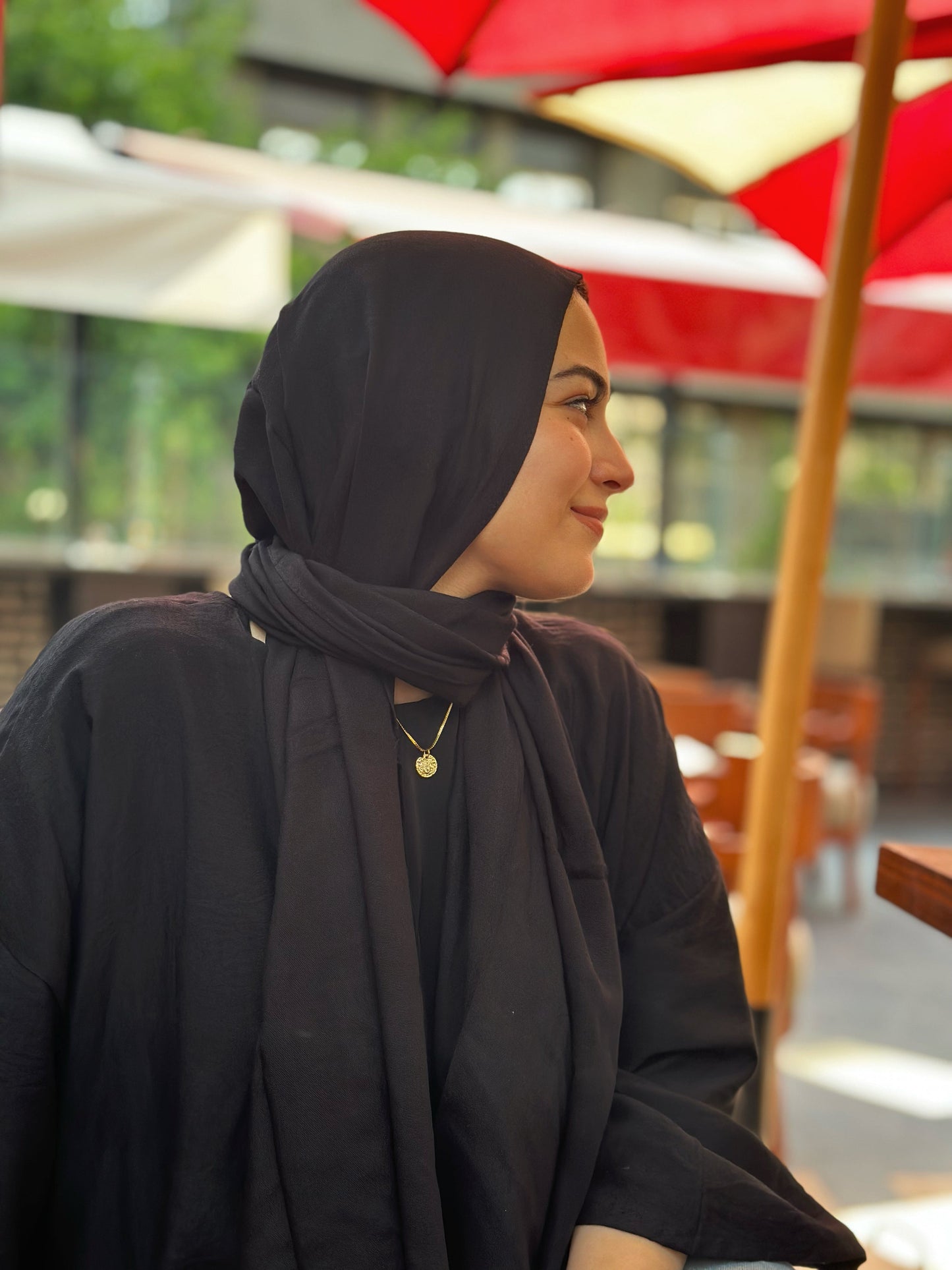 Cotton Plain Hijab – Black