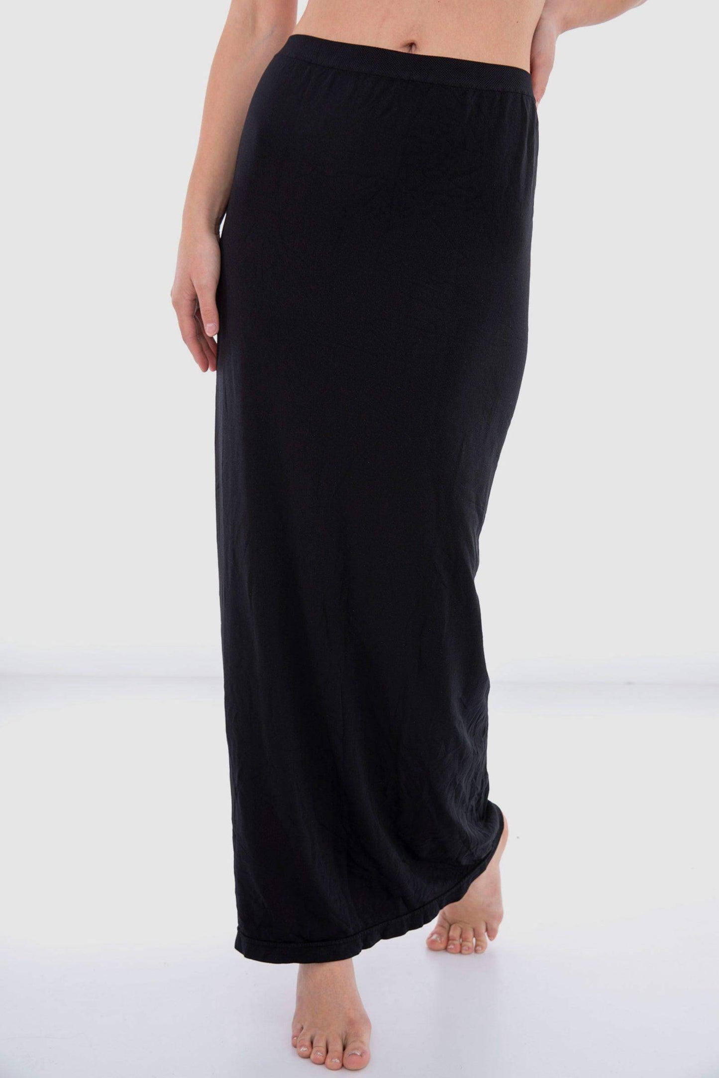 Elastic Waist Solid Maxi Skirt - Carina - ÙƒØ§Ø±ÙŠÙ†Ø§