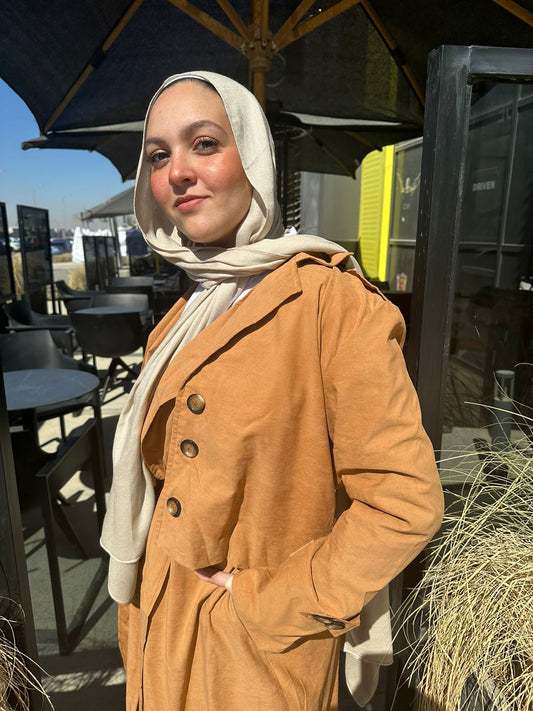 Long Trench Coat-Camel