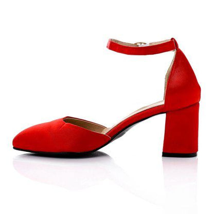 Faux Leather Pointed Pump Heels